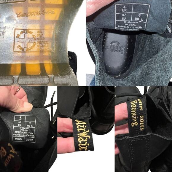 Dr. Martens Women's 1460 Pascal 8 Eye Lace Up Leather Boots Black SZ 6 - Picture 9 of 9